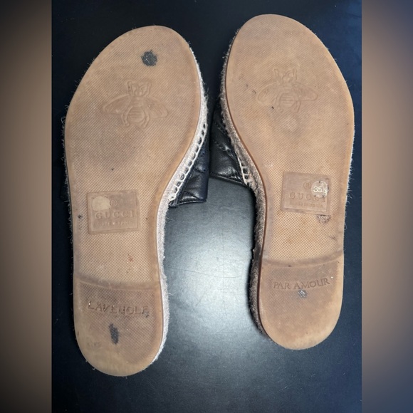 GUCCI Women's GG Marmont Espadrilles Slide Sandals Matelasse Leather - Picture 3 of 8